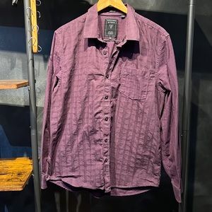 Violet purple guess long sleeve shirt XLarge pattern print weave nice!
